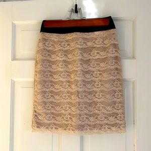 Nude Lace Skirt. Size 2.